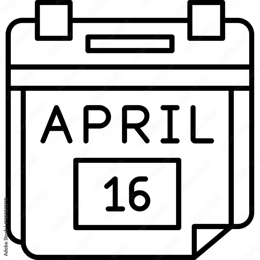 16th April Date Icon 16th April Date Icon