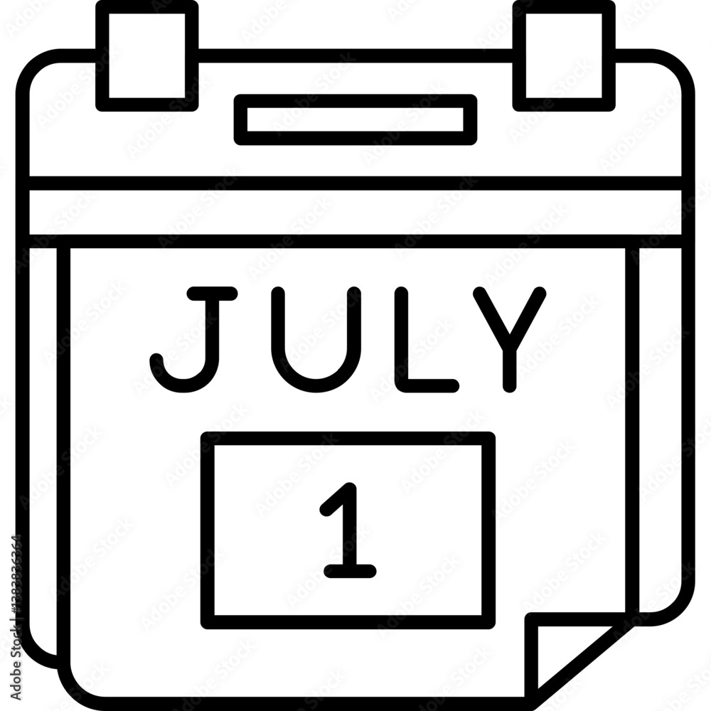 1st July Date Icon 1st July Date Icon