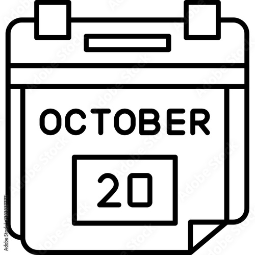 20th October Date Icon