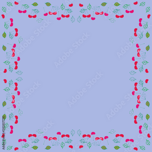 Wallpaper Mural Stylized colored cherry. Hand drawn. Torontodigital.ca