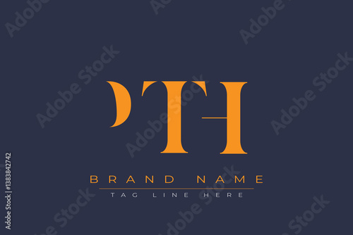 PTH abstract letter logo design. This logo is designed by three abstract letters. photo