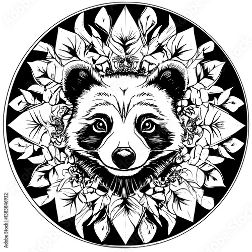 Badger mandala vector design, Badger vector image
