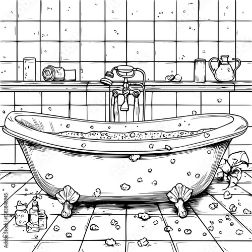 Bath salt coloring book vector art, Bath salt vector image