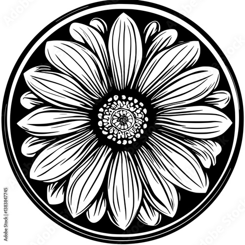 Daisy mandala vector design, Daisy vector image