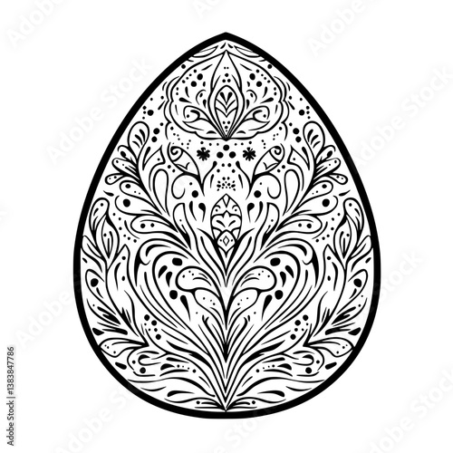Egg coloring book vector art, Egg vector image