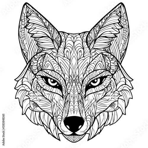 Jackal coloring book vector design, Jackal vector image