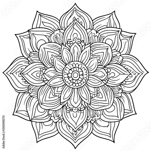 Lotus coloring book vector design, Lotus vector image
