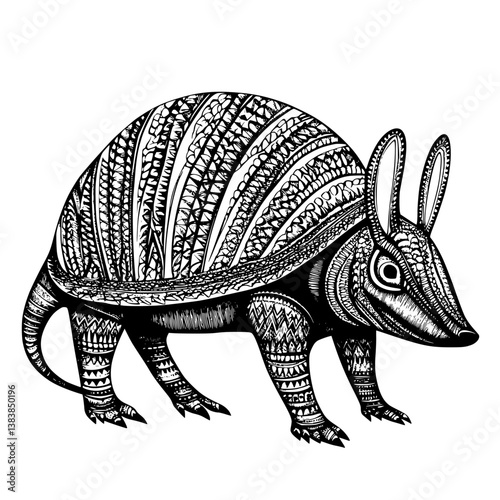 Armadillo coloring book vector design, Armadillo vector illustration