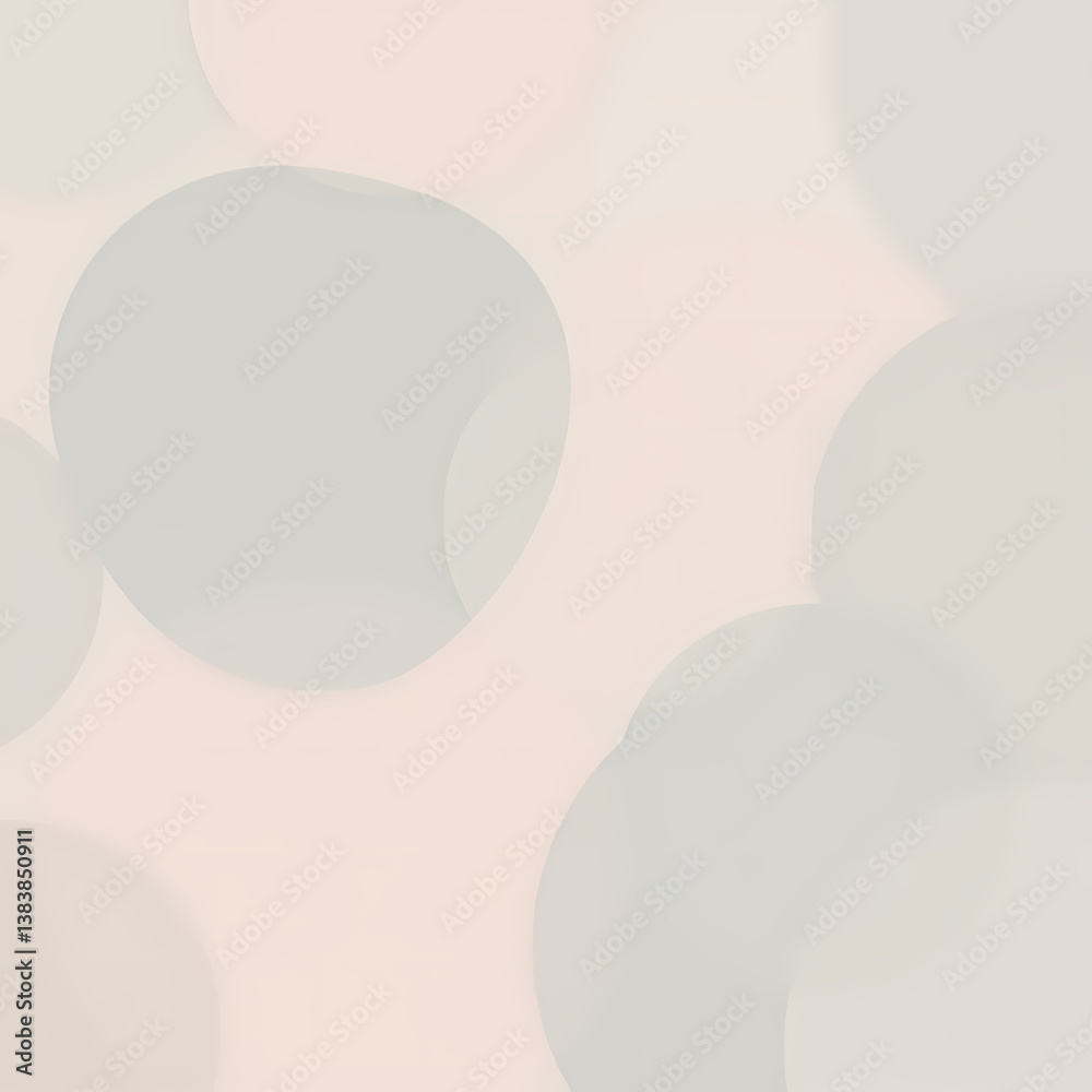 custom made wallpaper toronto digitalMinimal overlapping circle pattern with soft shadows and pastel transparency.