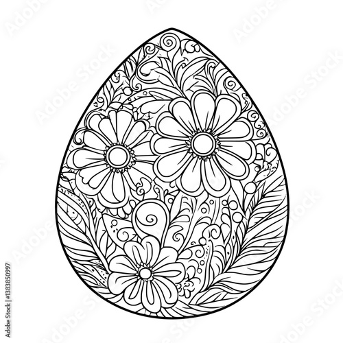 Egg coloring book vector art, Egg vector illustration