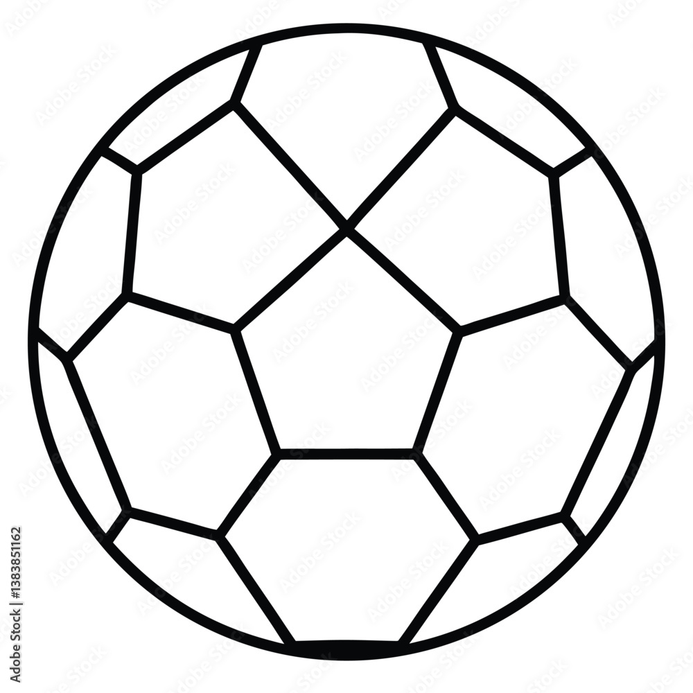 Simple Black and White Soccer Ball Outline Simple Black and White Soccer Ball Outline
