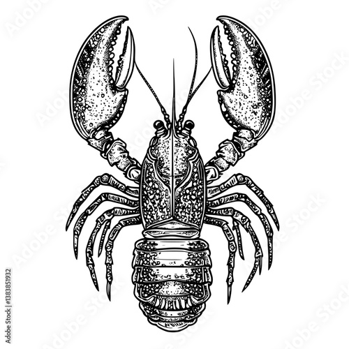 Lobster coloring book vector design, Lobster vector illustration
