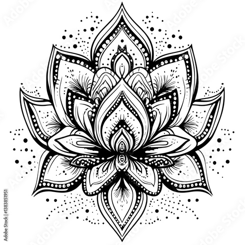 Lotus mandala vector design, Lotus vector illustration