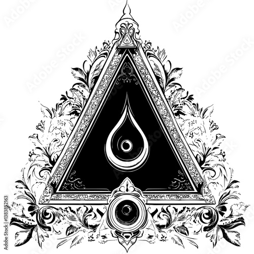 Ouija board coloring book vector art, Ouija board vector illustration