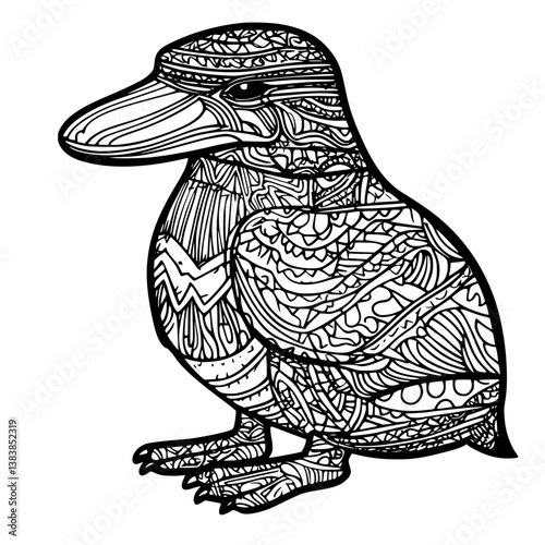 Platypus coloring book vector design, Platypus vector illustration