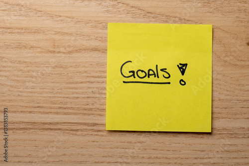 Handwritten corporate buzzword on yellow Post-it note, isolated on white background with ample whitespace. Ideal for business, planning, or strategy visuals.