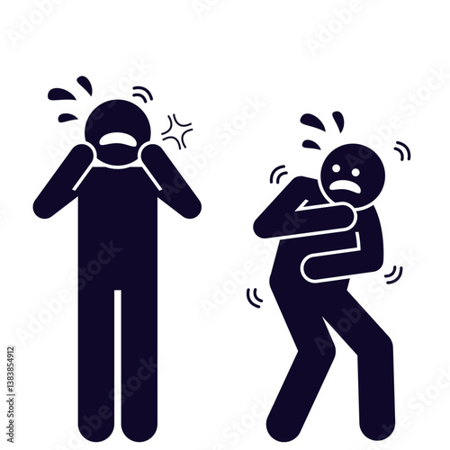 vector illustration design silhouette of a man upset with his friend