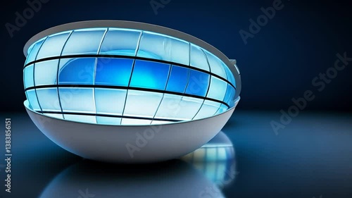 Modern Design of Illuminated Bowls in Abstract Setting Generative AI