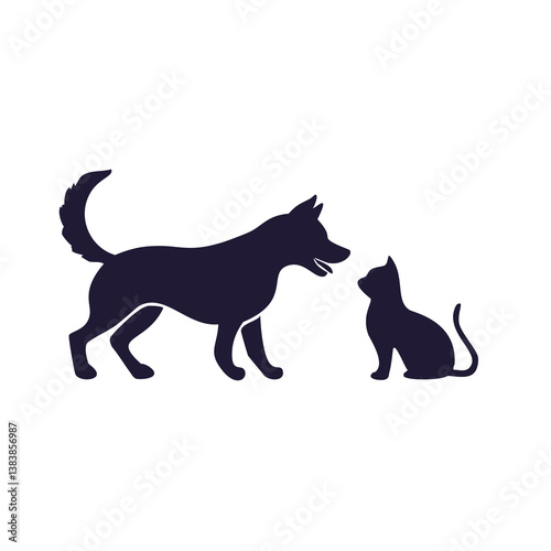 Photography black cat on white background