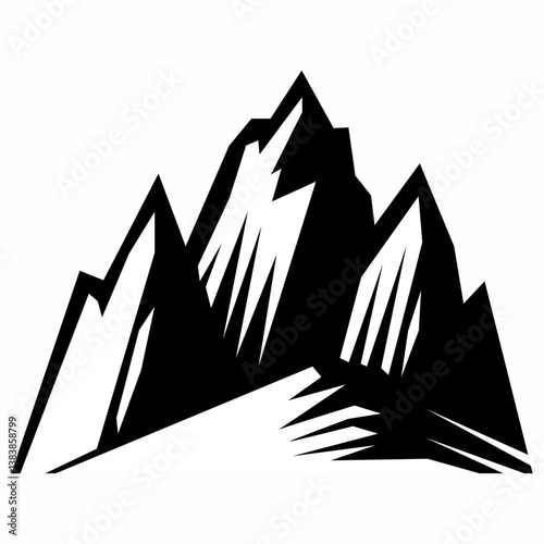 mountain vector pack. Rocky mountains icon or logo collection. Vector illustration. Mountain, rock, hill, peak logos.  Mountain peaks silhouettes. vector set silhouette of mountains and hills.