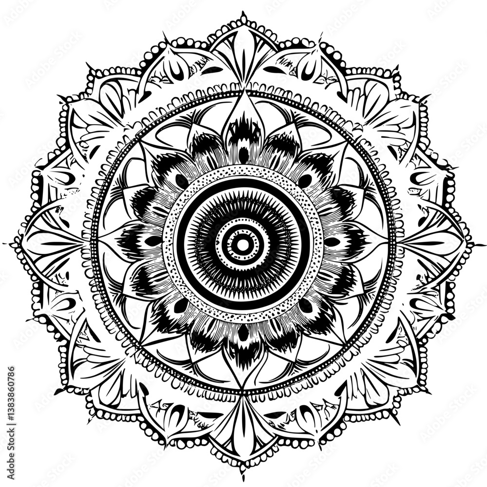 Fototapeta premium Anemone mandala vector design, Anemone vector graphic