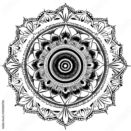 Anemone mandala vector design, Anemone vector graphic