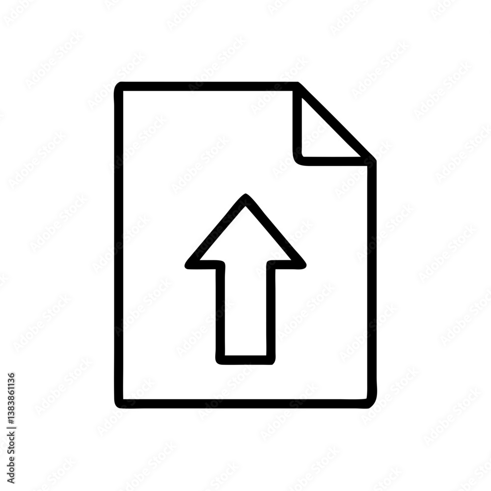 Uploading your important document, a simple and clear process with bold lines and a crisp white background. Uploading your important document, a simple and clear process with bold lines and a crisp white background.
