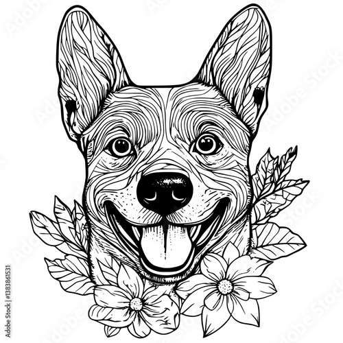 Dingo coloring book vector design, Dingo vector graphic