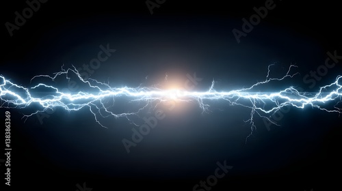 Dynamic electric bolt, showcasing a powerful and striking display of raw energy with a bright focal point, illuminating the darkness.