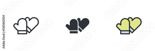 Oven Mitt icon. Oven Mitt Symbol sign for mobile concept and web design. Vector icon, Logo illustration, Vector graphics