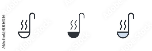 Soup Ladle icon. Soup Ladle Symbol sign for mobile concept and web design. Vector icon, Logo illustration, Vector graphics