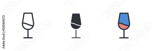 Wine Glass icon. Wine Glass Symbol sign for mobile concept and web design. Vector icon, Logo illustration, Vector graphics
