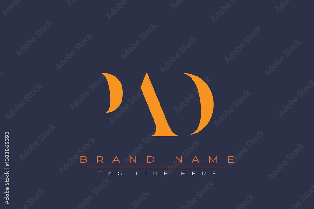 Obraz premium PAD abstract letter logo design. This logo is designed by three abstract letters.