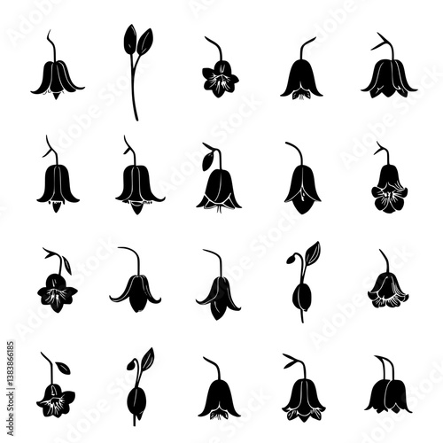 Collection of Bluebells vector designs, Bluebells vector image