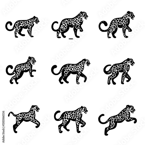 Collection of Cheetahs vector designs, Cheetahs vector image