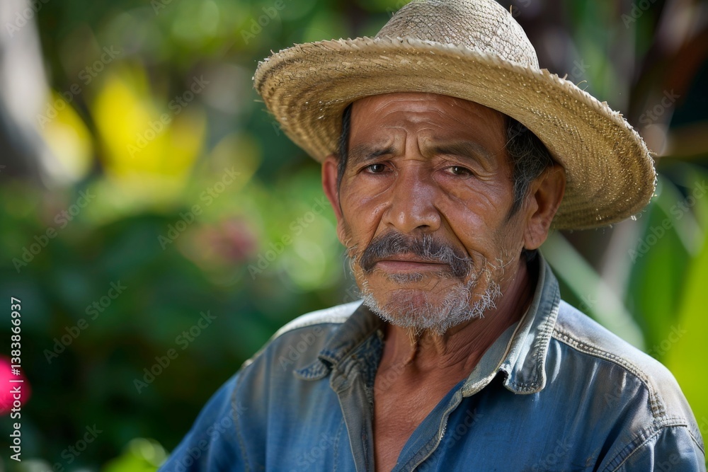 Fototapeta premium Portrait of a middle aged Mexican male gardener