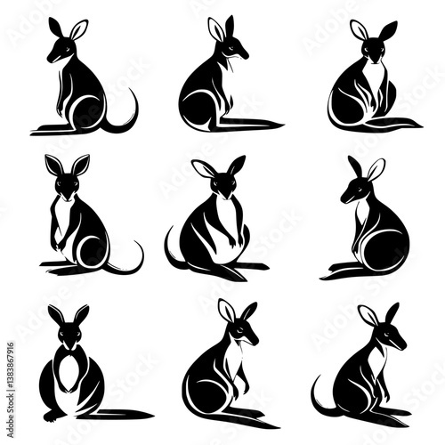 Collection of Kangaroos vector designs, Kangaroos vector image