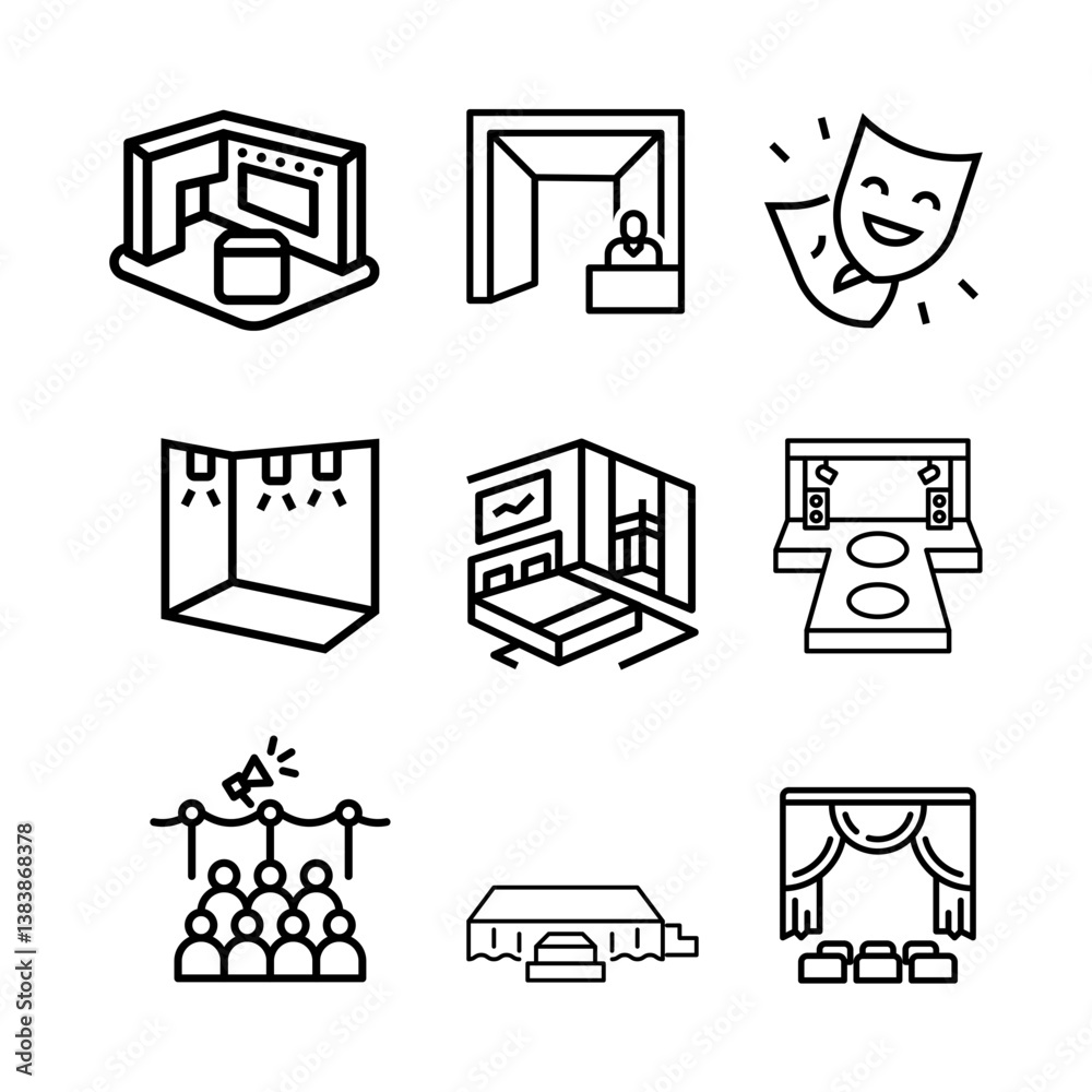 Icon set Shows. Illustrations vector. Icon set Shows. Illustrations vector.