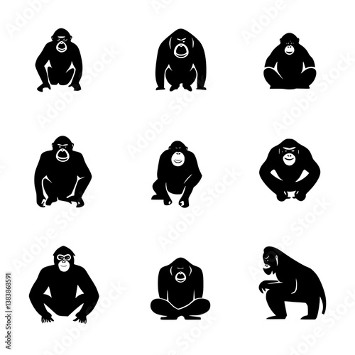Collection of Orangutans vector designs, Orangutans vector image photo