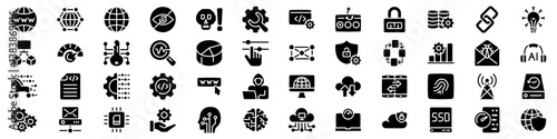 Technology and Internet Icon set. Silhouette style.