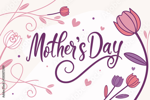 Happy Mother's Day Elegant Floral Design for Cards and Greetings
