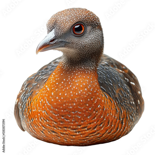 Brown Tinamou isolated on white background photo