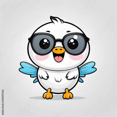 A White Moth wearing Glasses with Grey Lenses