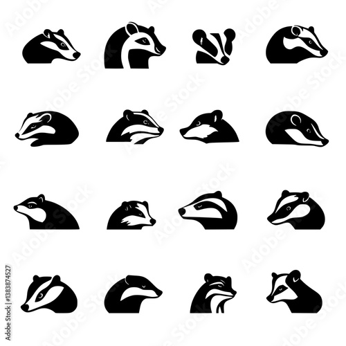 Collection of Badgers vector designs, Badgers vector illustration