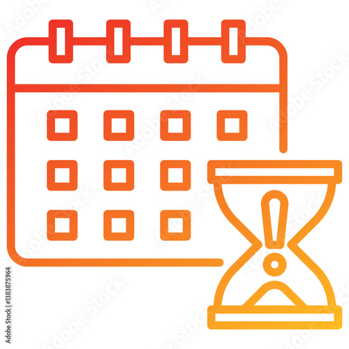Deadline Line Gradient Icon