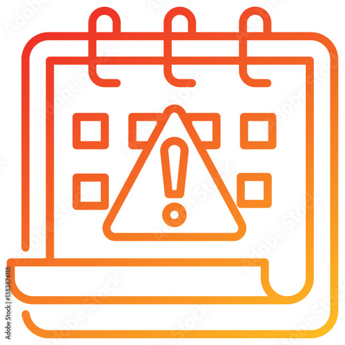 Deadline Line Gradient Icon