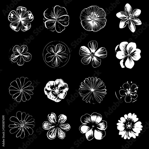 Collection of Hibiscuses mandala vector design, Hibiscuses vector illustration