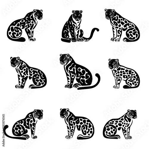 Collection of Leopards vector designs, Leopards vector illustration