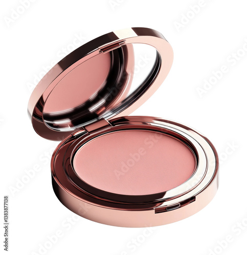 Applying blush makeup vanity table beauty product isolated on transparent background, png