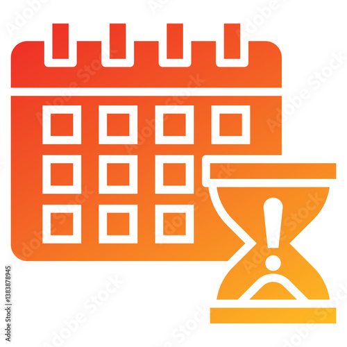 Deadline Glyph Gradient Icon